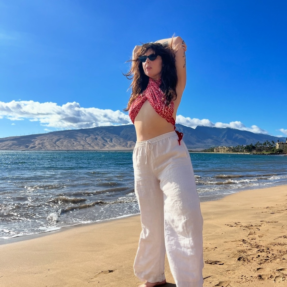 White Linen Beach Pants